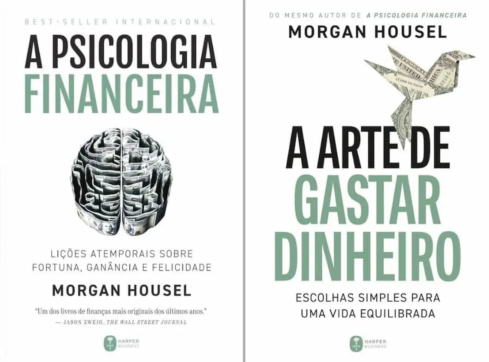 Capa dos livros A Psicologia Financeira + A Arte de Gastar Dinheiro - Reflexão sobre sobre comportamento e relação com o dinheiro